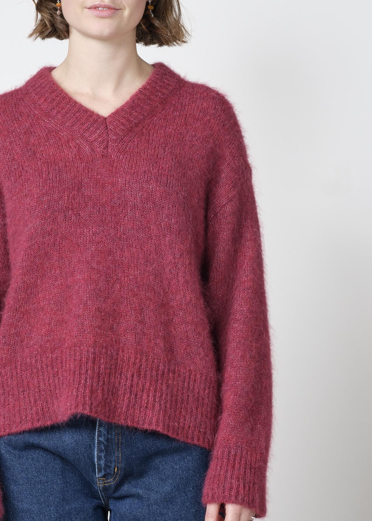 Klitmøller Mira Sweater Burgundy Damen Strickpullover Alpaka rot